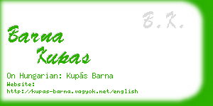 barna kupas business card